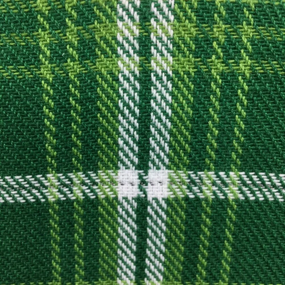 Storehouse St Patricks Day Green Tartan Plaid 60x84 Tablecloth White Silver  🍀